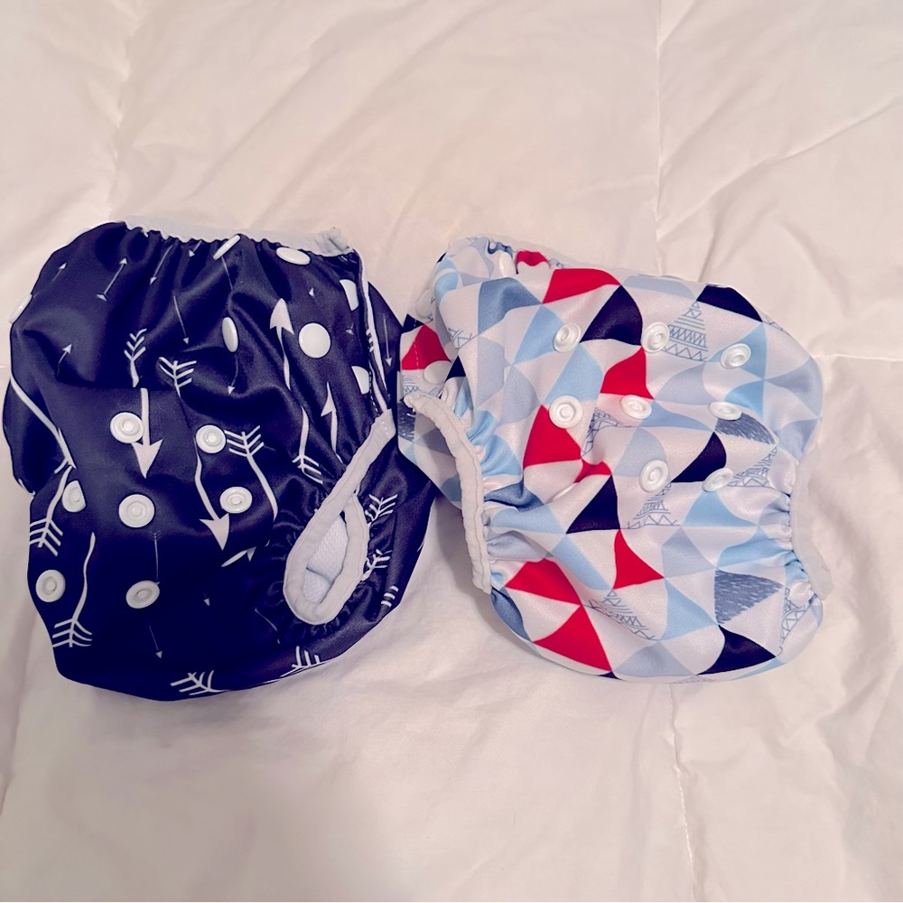 2 Reusable Swim Diapers - fits 6-12m